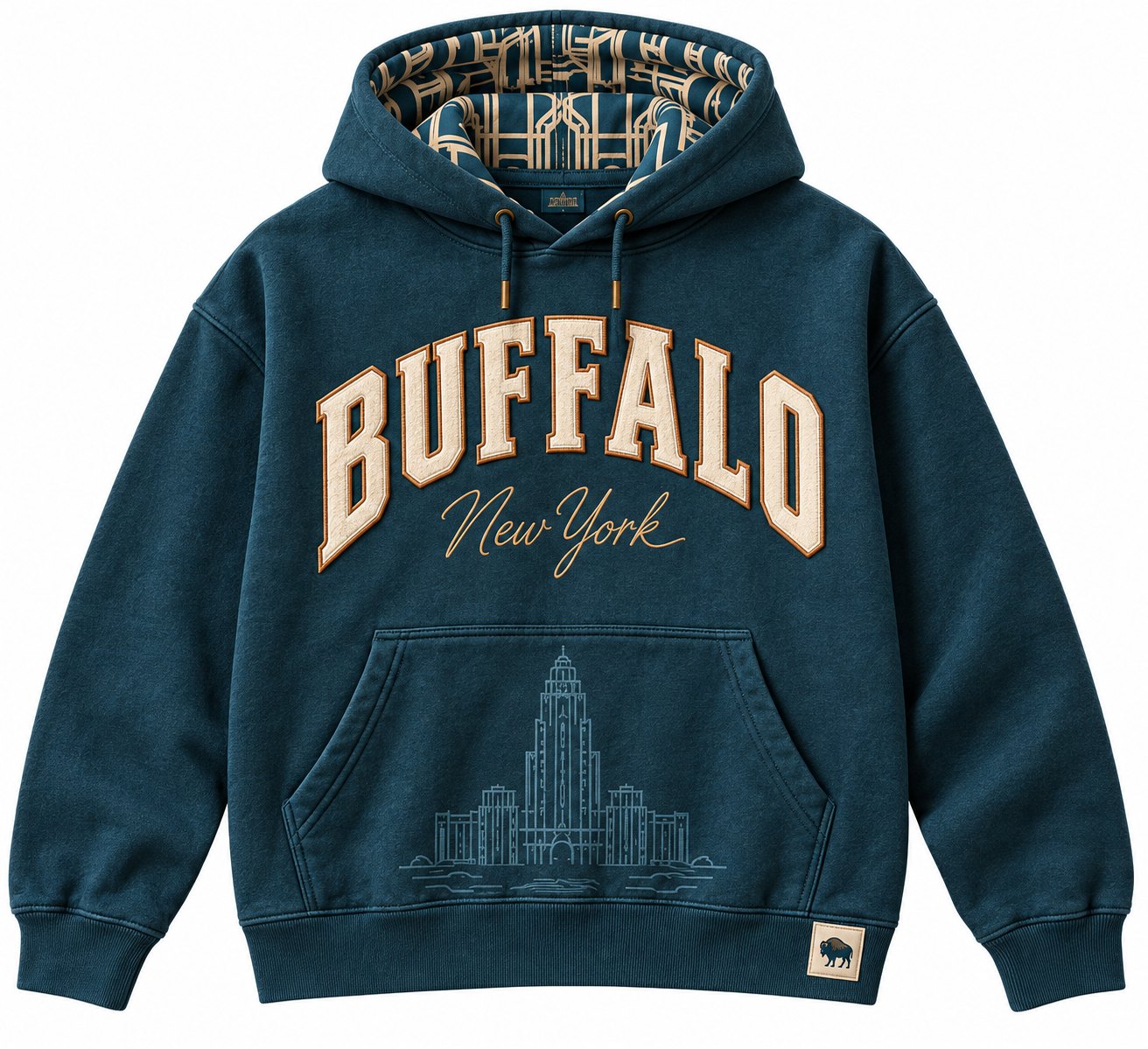 Art Deco Civic hoodie, front