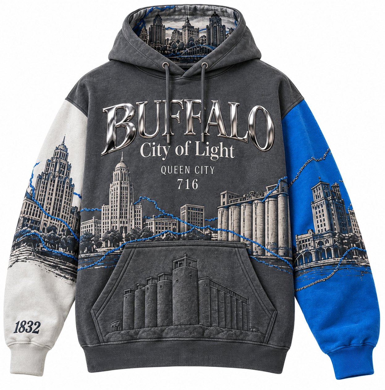 Buildings Y2K hoodie, front