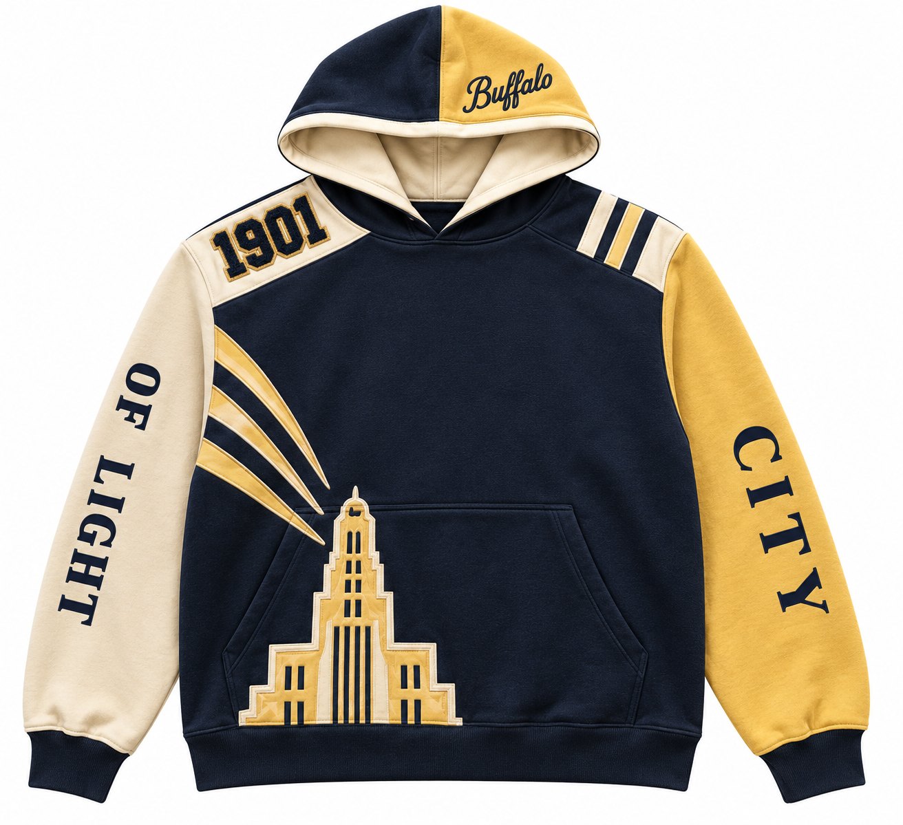 City of Light Colourblock hoodie, front