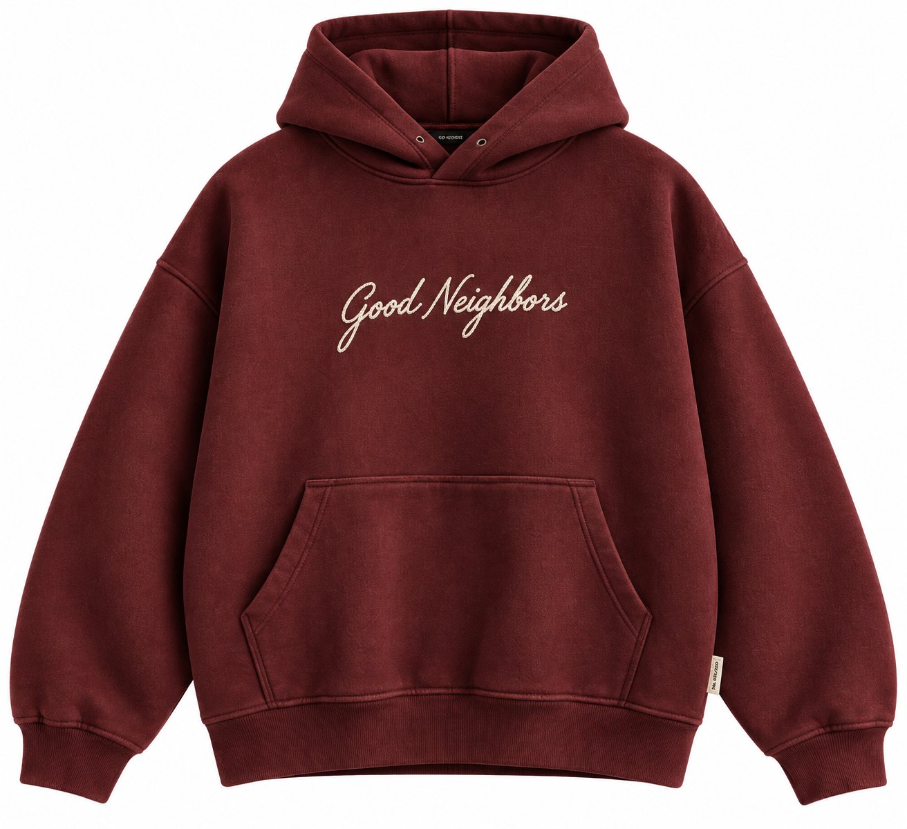 Good Neighbors Luxe hoodie, front