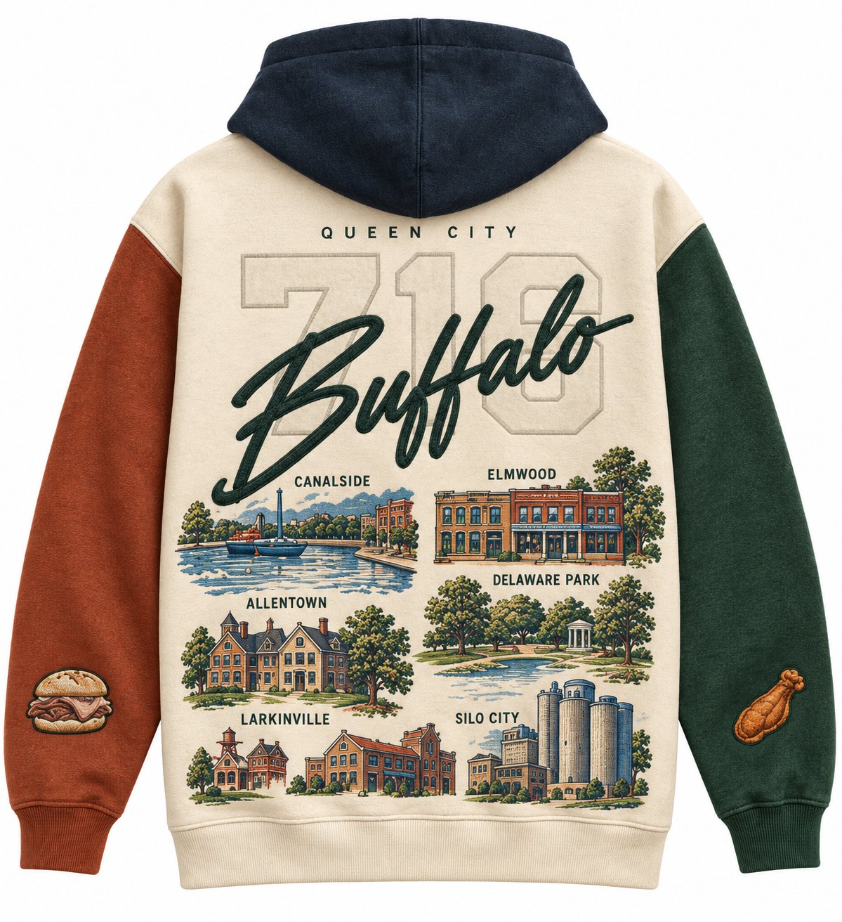 Retro Travel hoodie, back