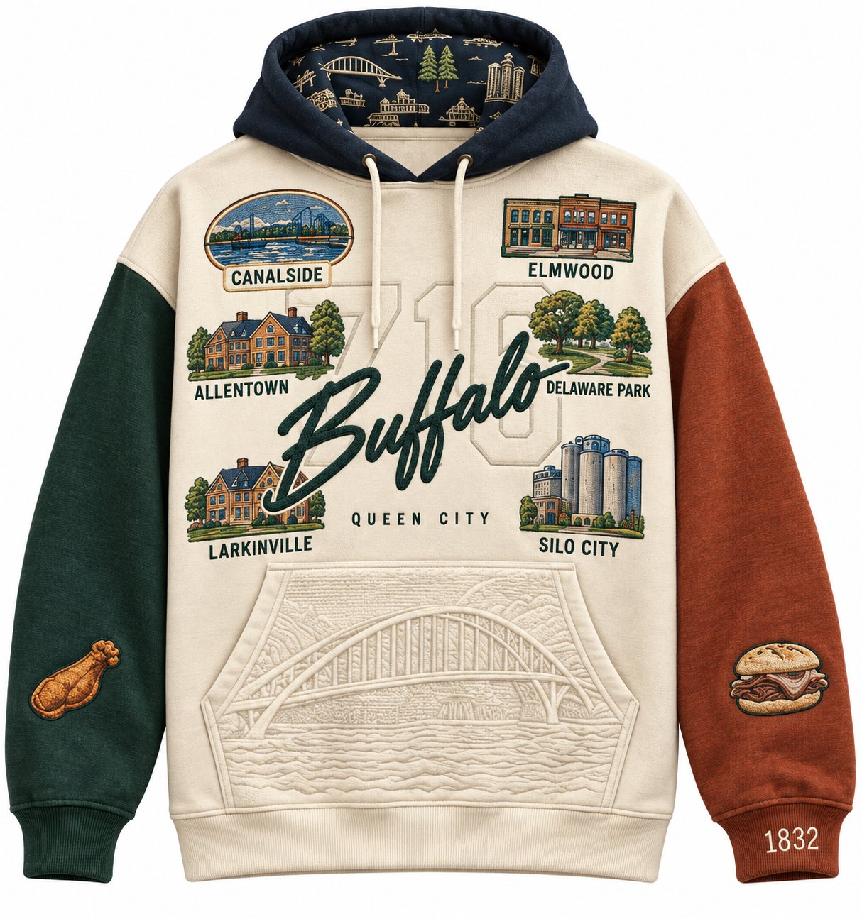 Retro Travel hoodie, front
