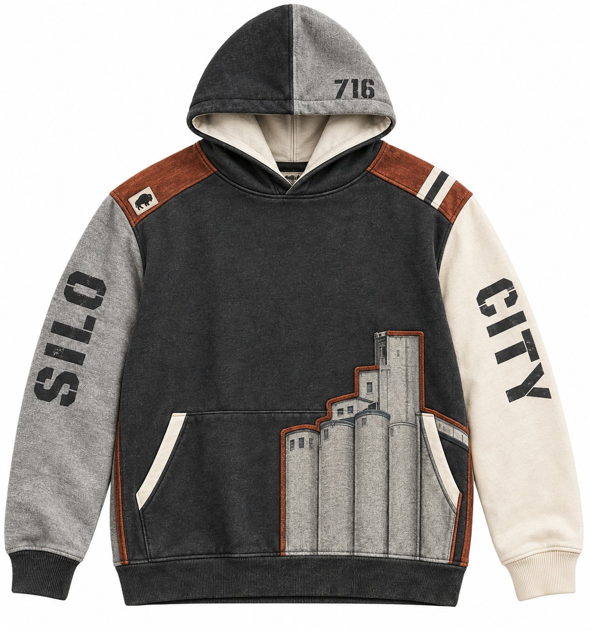 Silo City hoodie, front