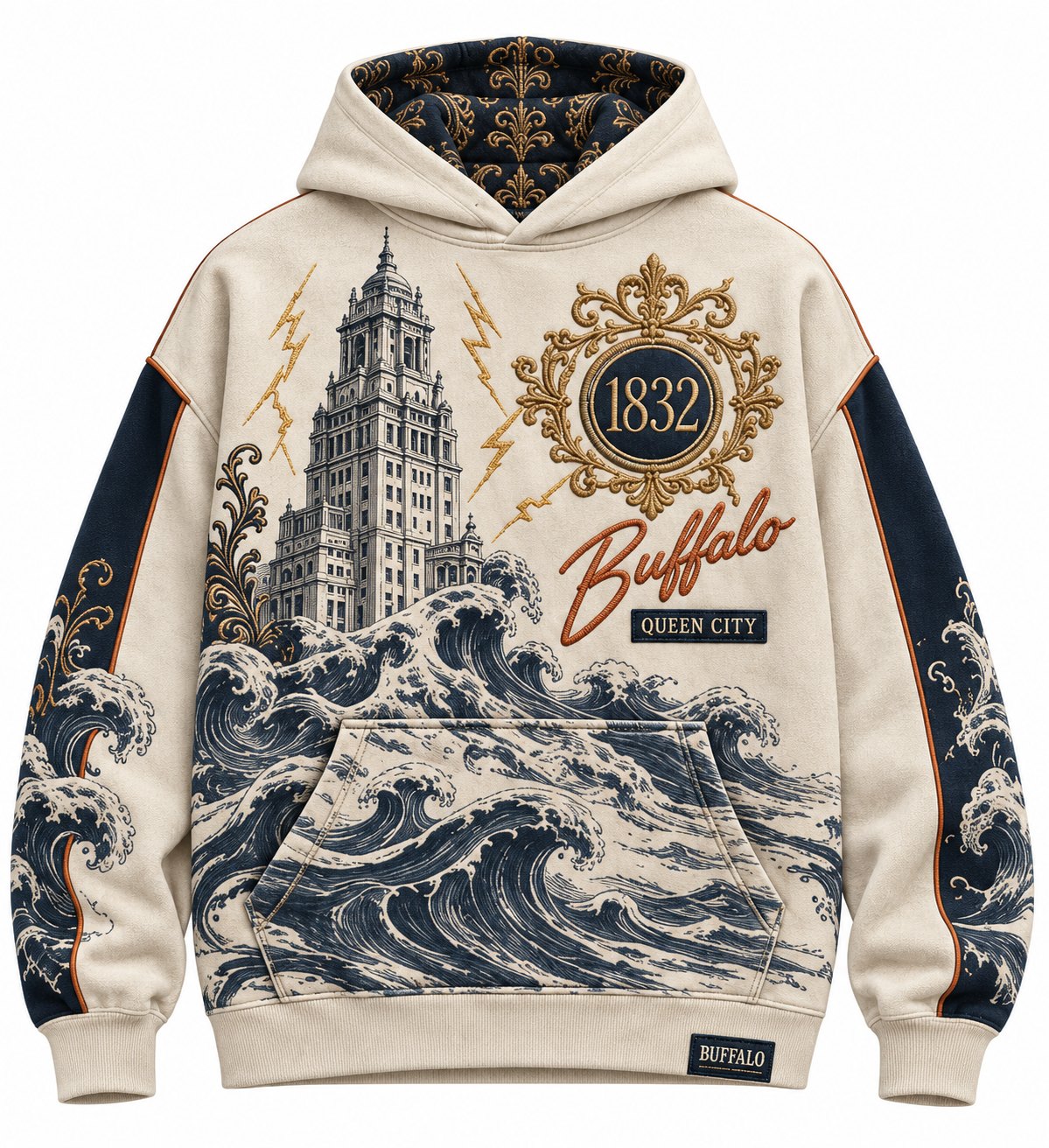 Surreal Victorian hoodie, front