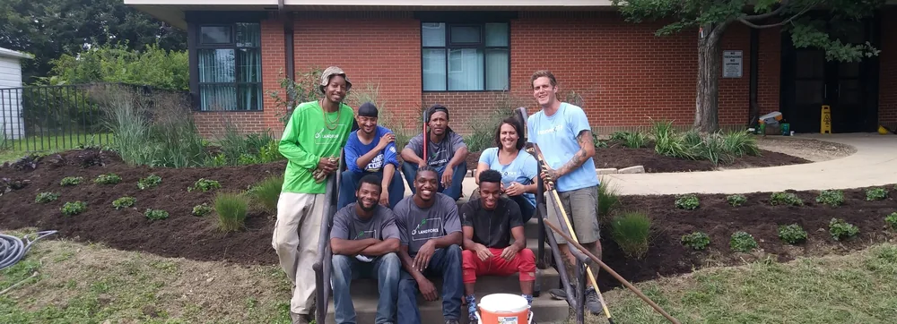 A Landforce crew after finishing a planting project