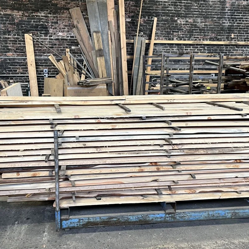 Freshly milled boards stacked at The Mill