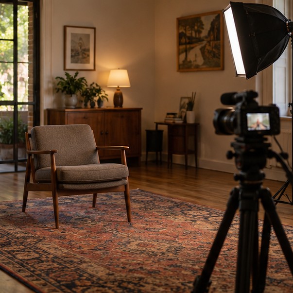 A warm sitting-room interview set for the A Life in the Arts series