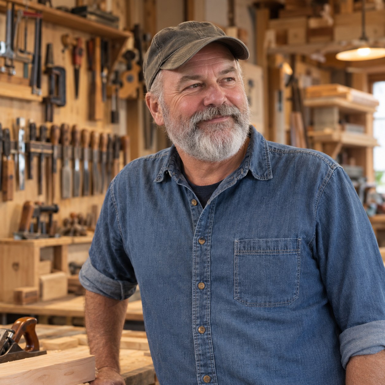 Sean Gartland, a Michigan small-business owner, in his workshop.