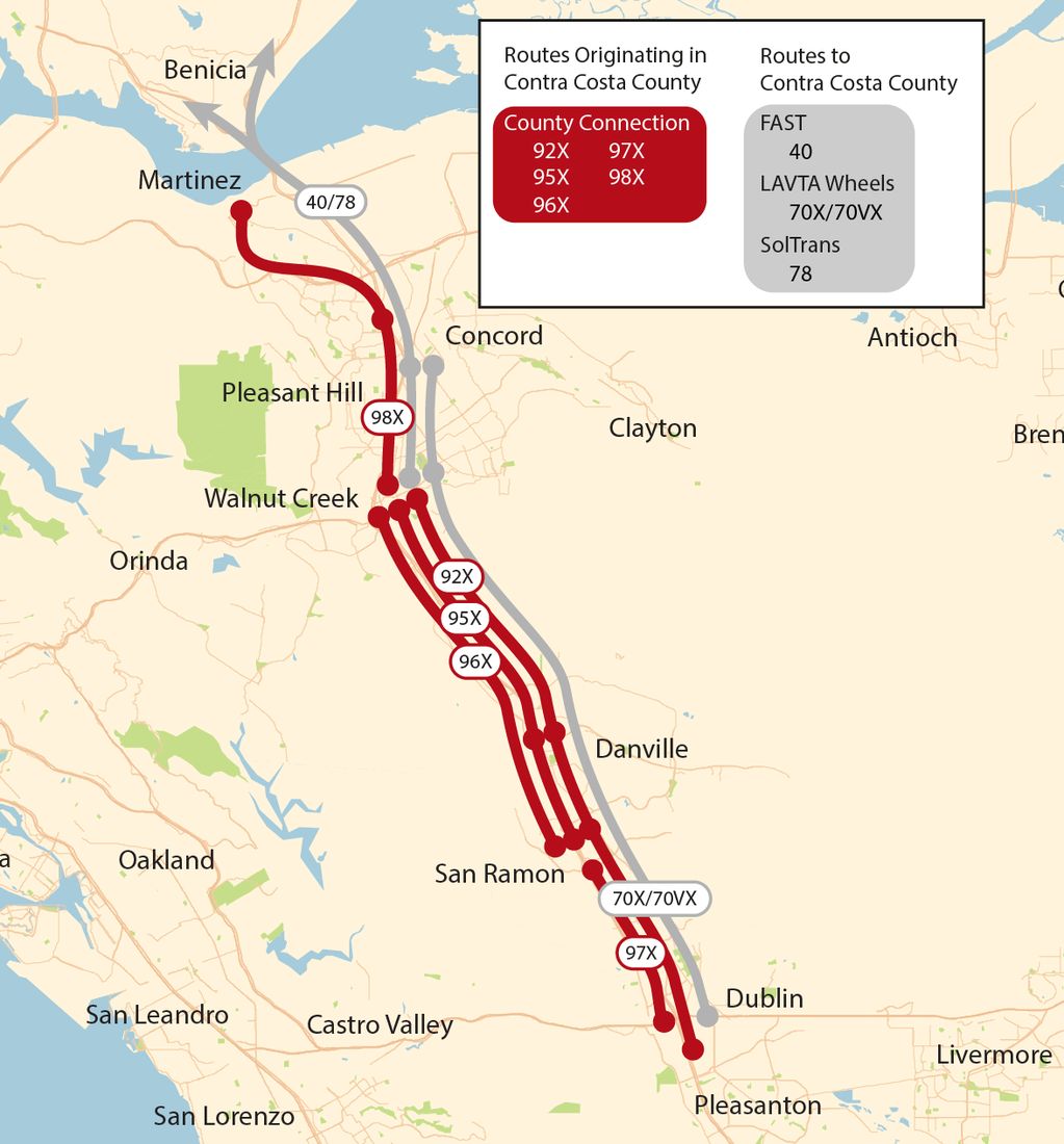 Figure in “3.2.1 I-680 Express Bus Route”, from page 32 of the original document. A written description is available on request.