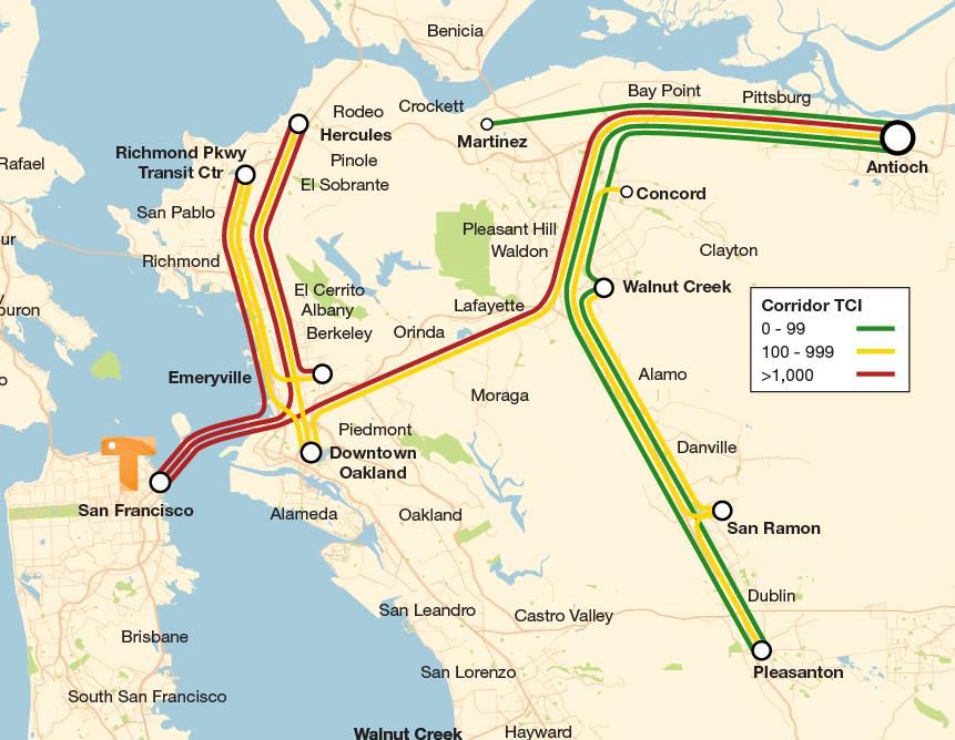 Figure in “4.1 Transit Competitiveness Tool (TCI)”, from page 56 of the original document. A written description is available on request.