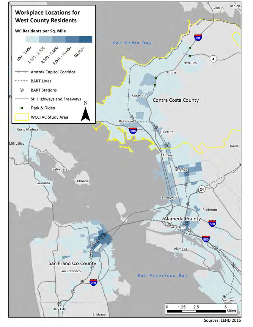 Figure in “5.1 Existing Commute Patterns”, from page 35 of the original document. A written description is available on request.
