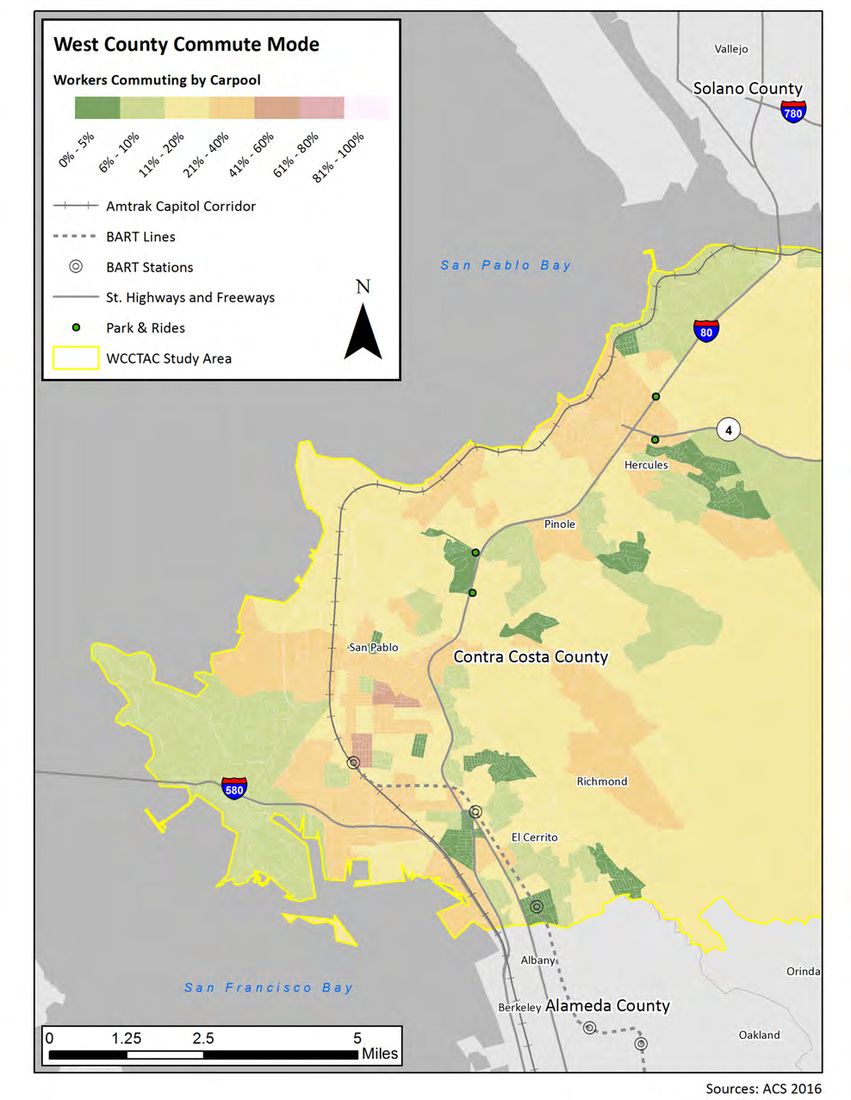 Figure in “Figure 25: Percent of Commuters in Study Area Who Drive Alone (US Census Data)”, from page 39 of the original document. A written description is available on request.