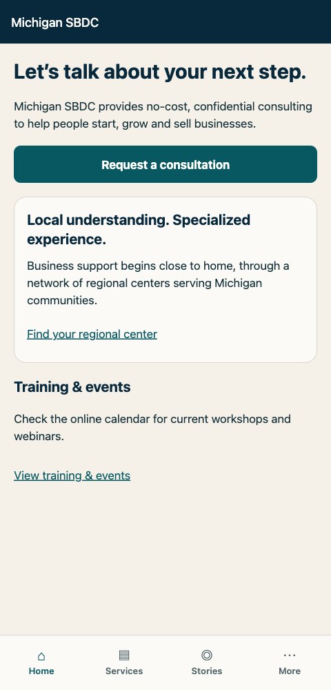 Michigan SBDC — mobile app
