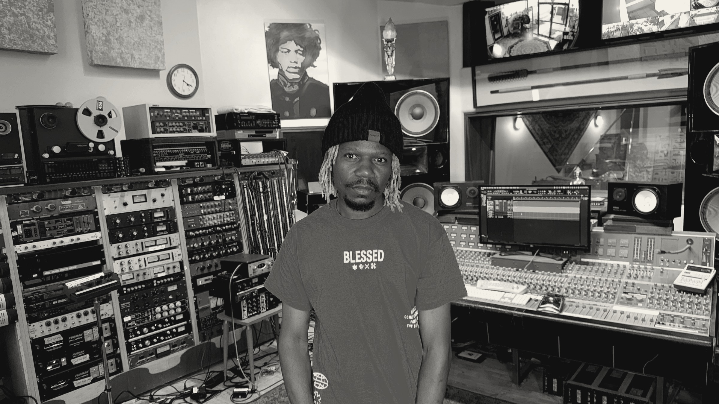 Prince Desire in a recording studio