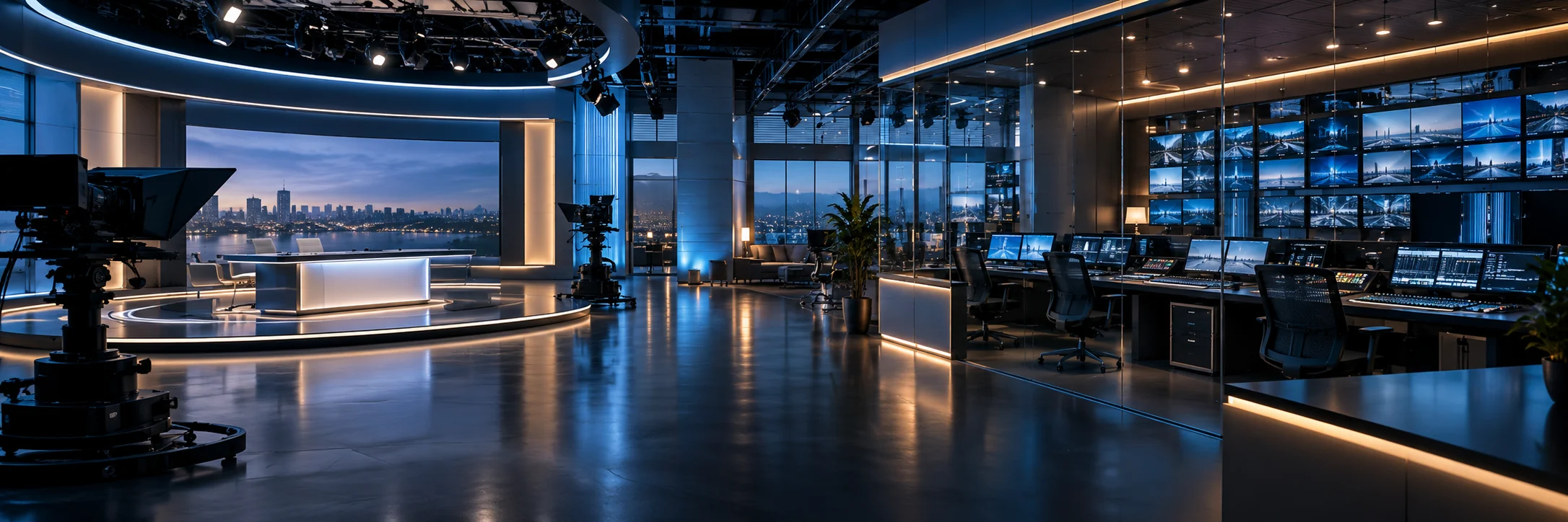 Channel A TV media studio concept