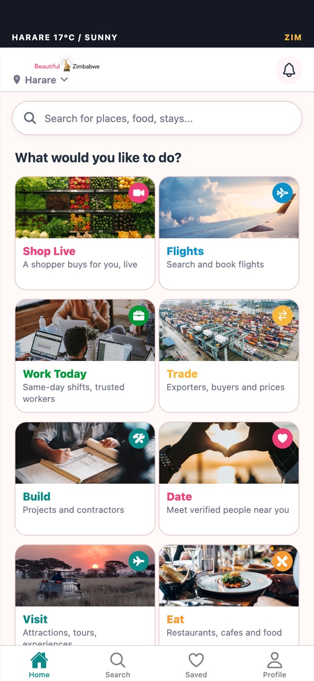 Screenshot of Beautiful Zimbabwe app on a phone