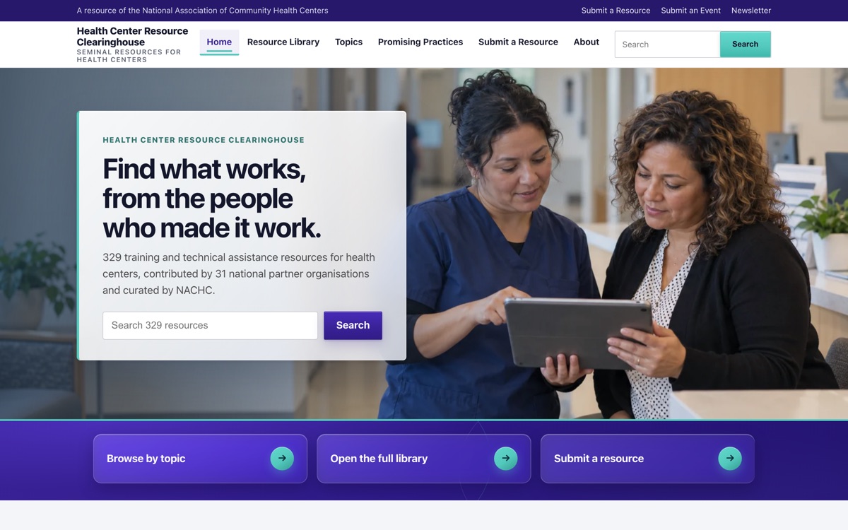 Health Center Resource Clearinghouse screenshot